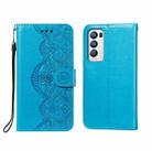 For OPPO Find X3 Neo / Reno5 Pro Plus 5G Flower Vine Embossing Pattern Horizontal Flip Leather Case with Card Slot & Holder & Wallet & Lanyard(Blue) - 1