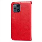 For OPPO Find X3 / X3 Pro Flower Vine Embossing Pattern Horizontal Flip Leather Case with Card Slot & Holder & Wallet & Lanyard(Red) - 3