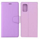 For Samsung Galaxy A02s Silk Texture Horizontal Flip Leather Case with Holder & Card Slots & Wallet & Photo Frame(Purple) - 1