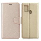 For Samsung Galaxy M31 Silk Texture Horizontal Flip Leather Case with Holder & Card Slots & Wallet & Photo Frame(Gold) - 1