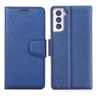 For Samsung Galaxy S21 5G Silk Texture Horizontal Flip Leather Case with Holder & Card Slots & Wallet & Photo Frame(Blue) - 1