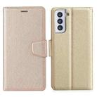 For Samsung Galaxy S21 5G Silk Texture Horizontal Flip Leather Case with Holder & Card Slots & Wallet & Photo Frame(Gold) - 1