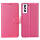 For Samsung Galaxy S21 5G Silk Texture Horizontal Flip Leather Case with Holder & Card Slots & Wallet & Photo Frame(Rose Red) - 1