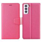 For Samsung Galaxy S21 Ultra 5G Silk Texture Horizontal Flip Leather Case with Holder & Card Slots & Wallet & Photo Frame(Rose Red) - 1
