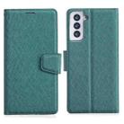 For Samsung Galaxy S21 Ultra 5G Silk Texture Horizontal Flip Leather Case with Holder & Card Slots & Wallet & Photo Frame(Green) - 1