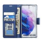 For Samsung Galaxy S21+ 5G Silk Texture Horizontal Flip Leather Case with Holder & Card Slots & Wallet & Photo Frame(Blue) - 4
