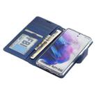 For Samsung Galaxy S21+ 5G Silk Texture Horizontal Flip Leather Case with Holder & Card Slots & Wallet & Photo Frame(Blue) - 5