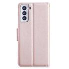 For Samsung Galaxy S21+ 5G Silk Texture Horizontal Flip Leather Case with Holder & Card Slots & Wallet & Photo Frame(Rose Gold) - 3