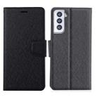 For Samsung Galaxy S21+ 5G Silk Texture Horizontal Flip Leather Case with Holder & Card Slots & Wallet & Photo Frame(Black) - 1