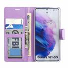 For Samsung Galaxy S21+ 5G Silk Texture Horizontal Flip Leather Case with Holder & Card Slots & Wallet & Photo Frame(Purple) - 4