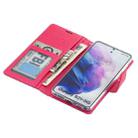 For Samsung Galaxy S21+ 5G Silk Texture Horizontal Flip Leather Case with Holder & Card Slots & Wallet & Photo Frame(Rose Red) - 5
