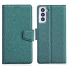 For Samsung Galaxy S21+ 5G Silk Texture Horizontal Flip Leather Case with Holder & Card Slots & Wallet & Photo Frame(Green) - 1