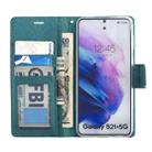 For Samsung Galaxy S21+ 5G Silk Texture Horizontal Flip Leather Case with Holder & Card Slots & Wallet & Photo Frame(Green) - 4