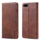 For iPhone 7 Plus / 8 Plus AZNS Retro Texture Magnetic Horizontal Flip PU Leather Case with Holder & Card Slots & Photo Frame(Brown) - 1