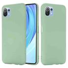 For Xiaomi Mi 11 Lite Solid Color Liquid Silicone Dropproof Full Coverage Protective Case(Green) - 1