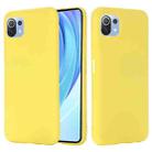 For Xiaomi Mi 11 Lite Solid Color Liquid Silicone Dropproof Full Coverage Protective Case(Yellow) - 1