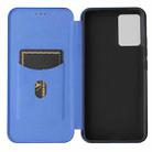 For vivo iQOO 7 5G Carbon Fiber Texture Horizontal Flip TPU + PC + PU Leather Case with Card Slot(Blue) - 3