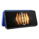 For vivo iQOO 7 5G Carbon Fiber Texture Horizontal Flip TPU + PC + PU Leather Case with Card Slot(Blue) - 4