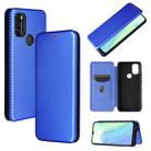 For Blackview A70 (2021) Carbon Fiber Texture Horizontal Flip TPU + PC + PU Leather Case with Card Slot(Blue) - 1