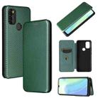 For Blackview A70 (2021) Carbon Fiber Texture Horizontal Flip TPU + PC + PU Leather Case with Card Slot(Green) - 1