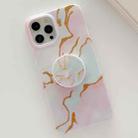 Golden Powder Dream Color Marble Pattern TPU Protective Case with Foldable Stand For iPhone 11(Colorful) - 1