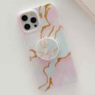 Golden Powder Dream Color Marble Pattern TPU Protective Case with Foldable Stand For iPhone 11 Pro Max(Colorful) - 1