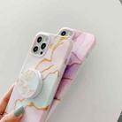 Golden Powder Dream Color Marble Pattern TPU Protective Case with Foldable Stand For iPhone 12 Pro Max(Purple) - 4
