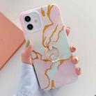 Golden Powder Dream Color Marble Pattern TPU Protective Case with Ring Stand For iPhone 11(Colorful) - 1