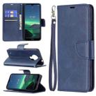 For Nokia 1.4 Retro Lambskin Texture Pure Color Horizontal Flip PU Leather Case with Holder & Card Slots & Wallet & Lanyard(Blue) - 1