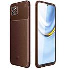 For Honor Play 20 Carbon Fiber Texture Shockproof TPU Case(Brown) - 1