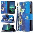 For Nokia 1.4 Colored Drawing Pattern Zipper Horizontal Flip Leather Case with Holder & Card Slots & Wallet(Gold Butterfly) - 1