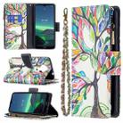 For Nokia 1.4 Colored Drawing Pattern Zipper Horizontal Flip Leather Case with Holder & Card Slots & Wallet(Tree) - 1