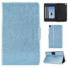 For Samsung Galaxy Tab A7 Lite T220 Glitter Horizontal Flip Leather Case with Holder & Card Slots(Blue) - 1