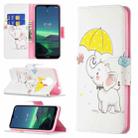 For Nokia 1.4 Colored Drawing Pattern Horizontal Flip Leather Case with Holder & Card Slots & Wallet(Umbrella Elephant) - 1