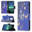 For Nokia 1.4 Colored Drawing Pattern Horizontal Flip Leather Case with Holder & Card Slots & Wallet(Purple Butterfly) - 1