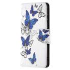 For Samsung Galaxy S21 FE Colored Drawing Pattern Horizontal Flip Leather Case with Holder & Card Slots & Wallet(Blue Butterflies) - 2