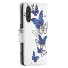 For Samsung Galaxy S21 FE Colored Drawing Pattern Horizontal Flip Leather Case with Holder & Card Slots & Wallet(Blue Butterflies) - 3