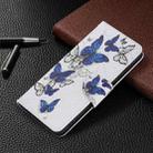 For Samsung Galaxy S21 FE Colored Drawing Pattern Horizontal Flip Leather Case with Holder & Card Slots & Wallet(Blue Butterflies) - 6