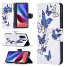 For Xiaomi Mi 11i / Poco F3 / Redmi K40 Colored Drawing Pattern Horizontal Flip Leather Case with Holder & Card Slots & Wallet(Blue Butterflies) - 1