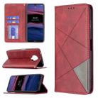 For Nokia G20 / G10 Rhombus Texture Horizontal Flip Magnetic Leather Case with Holder & Card Slots & Wallet(Red) - 1