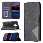 For Nokia G20 / G10 Rhombus Texture Horizontal Flip Magnetic Leather Case with Holder & Card Slots & Wallet(Black) - 1