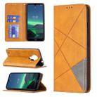 For Nokia 1.4 Rhombus Texture Horizontal Flip Magnetic Leather Case with Holder & Card Slots & Wallet(Yellow) - 1