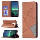 For Nokia 1.4 Rhombus Texture Horizontal Flip Magnetic Leather Case with Holder & Card Slots & Wallet(Brown) - 1