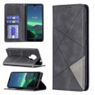 For Nokia 1.4 Rhombus Texture Horizontal Flip Magnetic Leather Case with Holder & Card Slots & Wallet(Black) - 1