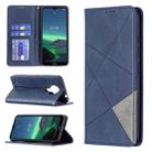 For Nokia 1.4 Rhombus Texture Horizontal Flip Magnetic Leather Case with Holder & Card Slots & Wallet(Blue) - 1