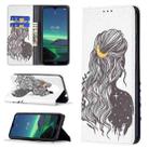 For Nokia 1.4 Colored Drawing Pattern Invisible Magnetic Horizontal Flip PU Leather Case with Holder & Card Slots & Wallet(Girl) - 1