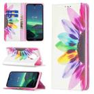 For Nokia 1.4 Colored Drawing Pattern Invisible Magnetic Horizontal Flip PU Leather Case with Holder & Card Slots & Wallet(Sun Flower) - 1