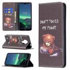 For Nokia 1.4 Colored Drawing Pattern Invisible Magnetic Horizontal Flip PU Leather Case with Holder & Card Slots & Wallet(Bear) - 1