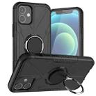 For iPhone 12 mini Machine Armor Bear Shockproof PC + TPU Protective Case with Ring Holder (Black) - 1