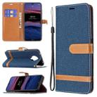 For Nokia G20 / G10 Color Matching Denim Texture Horizontal Flip Leather Case with Holder & Card Slots & Wallet & Lanyard(Dark Blue) - 1